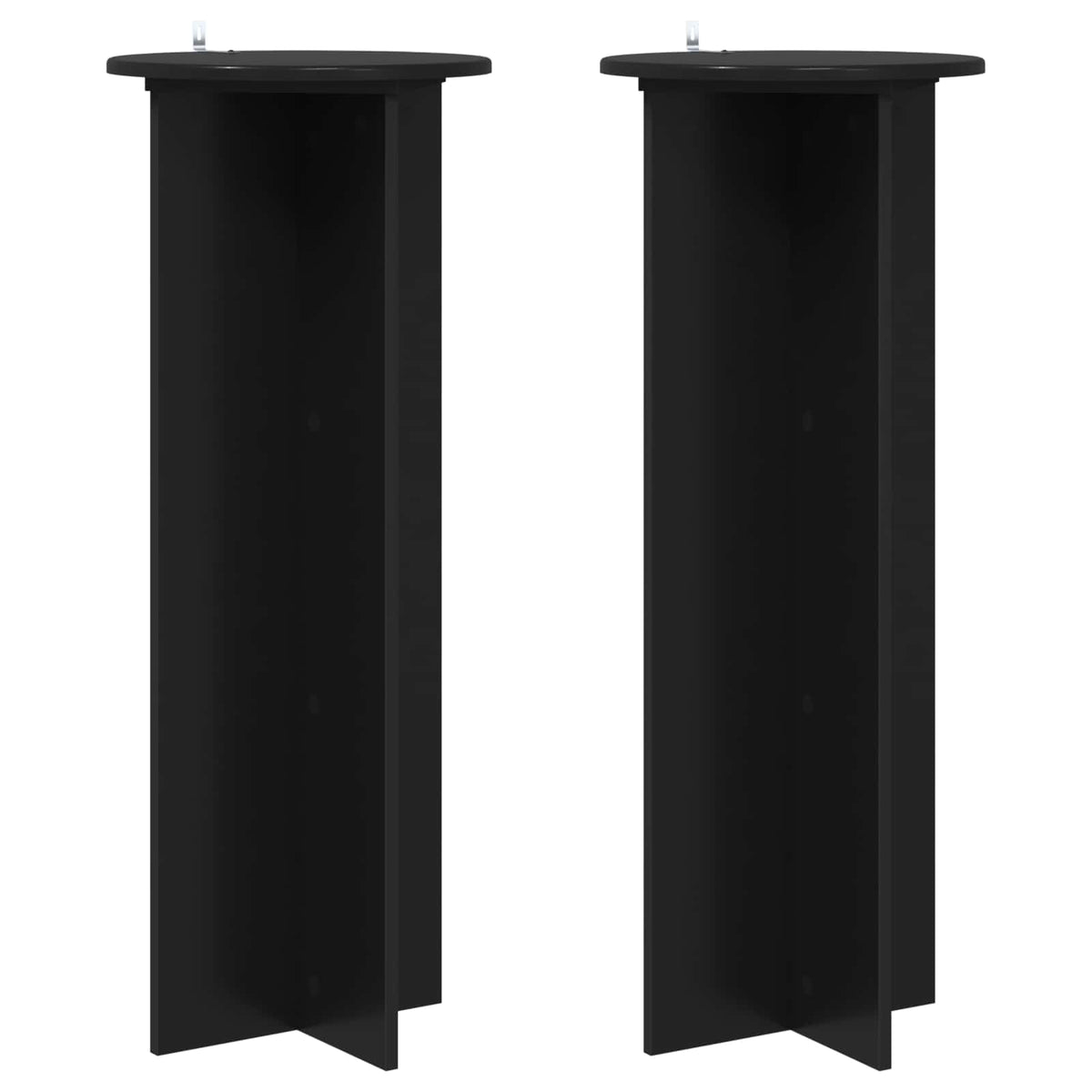 Planteholder 2 stk. Sort Ø40 x 100 cm Konstrueret træ