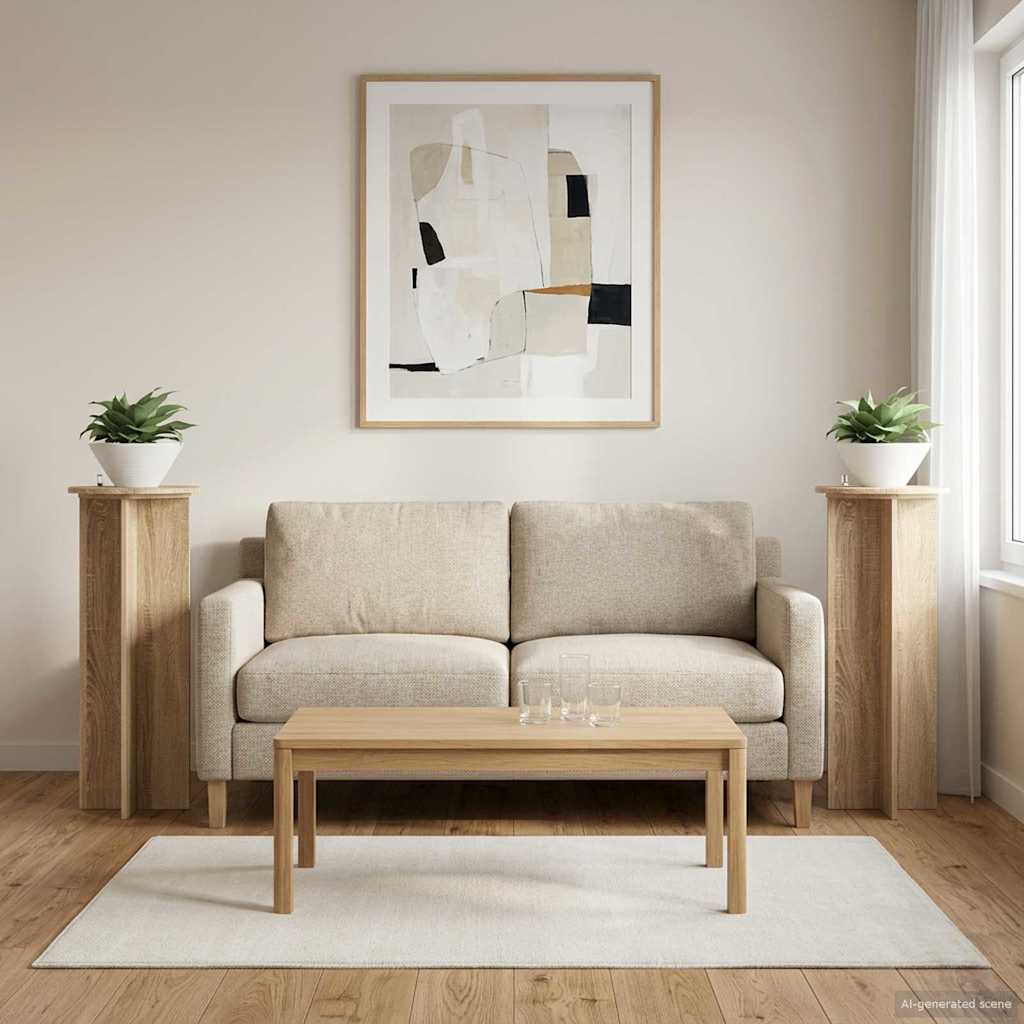Planteholder 2 stk. Sonoma-eg Ø40 x 100 cm Konstrueret træ