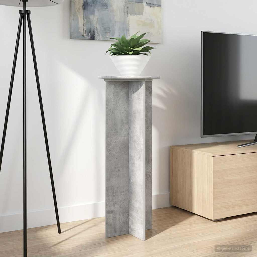 Planteholder 2 stk. Betongrå Ø40 x 100 cm Konstrueret træ