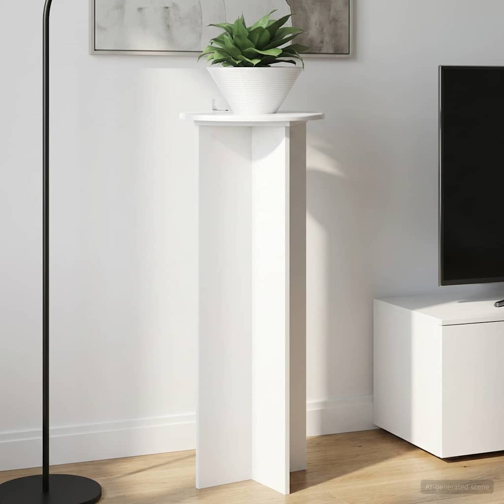 Planteholder 2 stk. Hvid højglans Ø40 x 100 cm Konstrueret træ