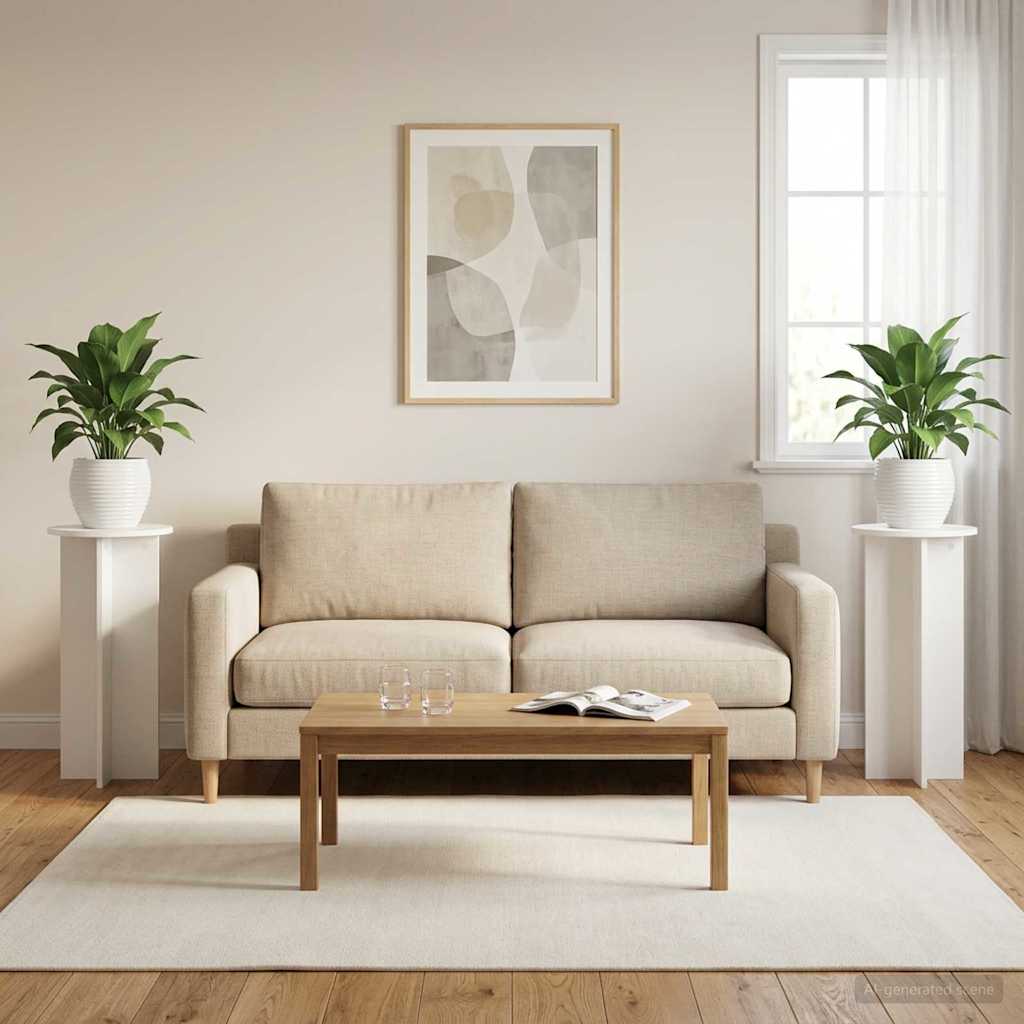 Planteholder 2 stk. Hvid højglans Ø40 x 100 cm Konstrueret træ