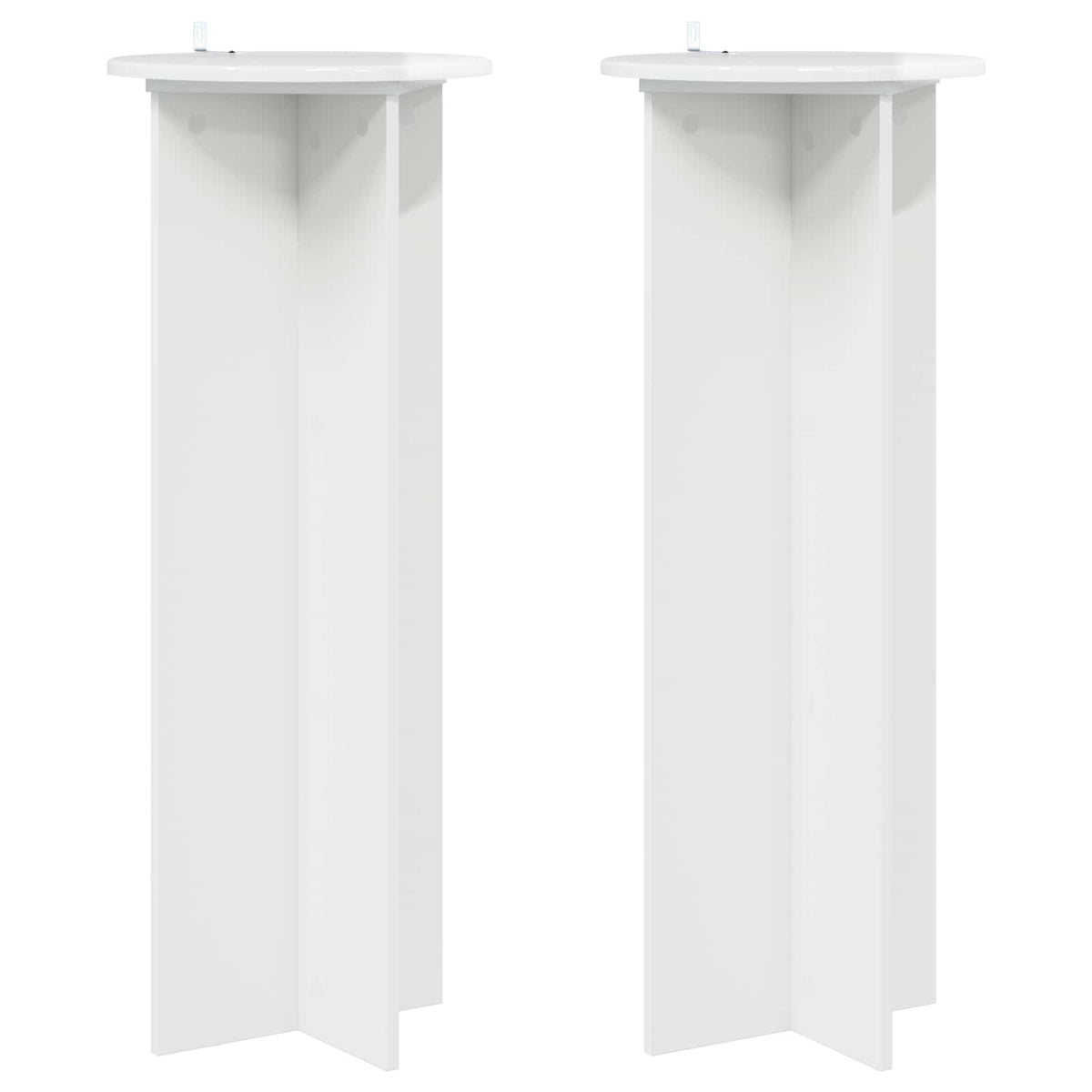 Planteholder 2 stk. Hvid højglans Ø40 x 100 cm Konstrueret træ