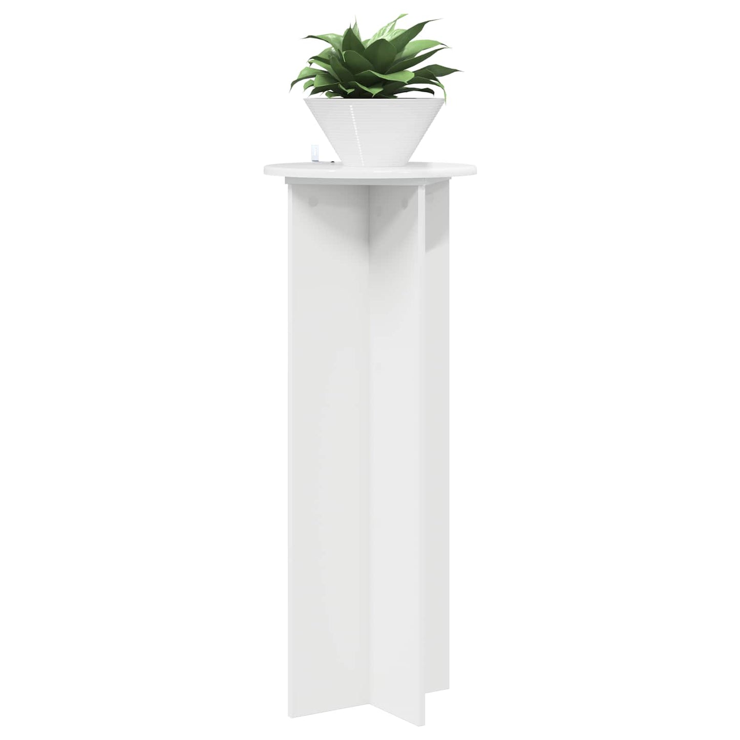 Planteholder 2 stk. Hvid højglans Ø40 x 100 cm Konstrueret træ