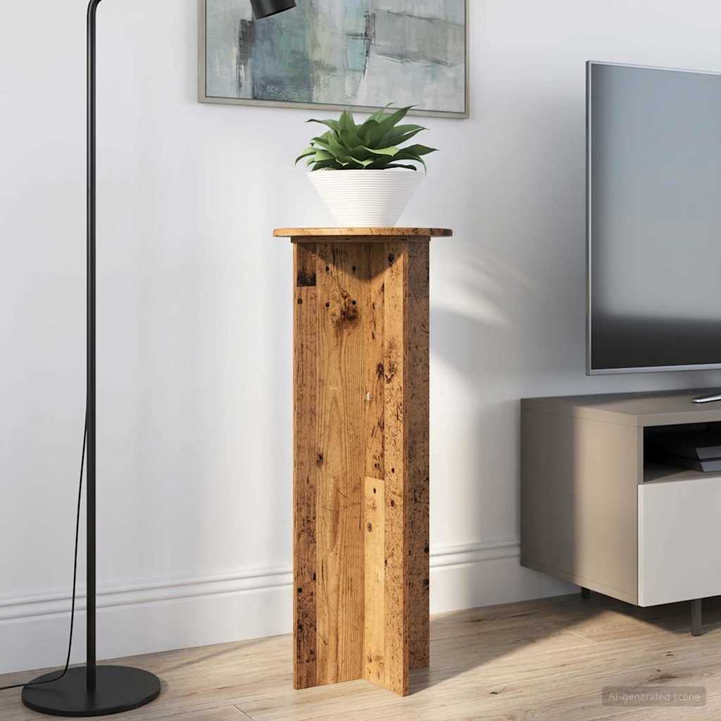 Planteholder 2 stk. Gammelt træ Ø40 x 100 cm Konstrueret træ