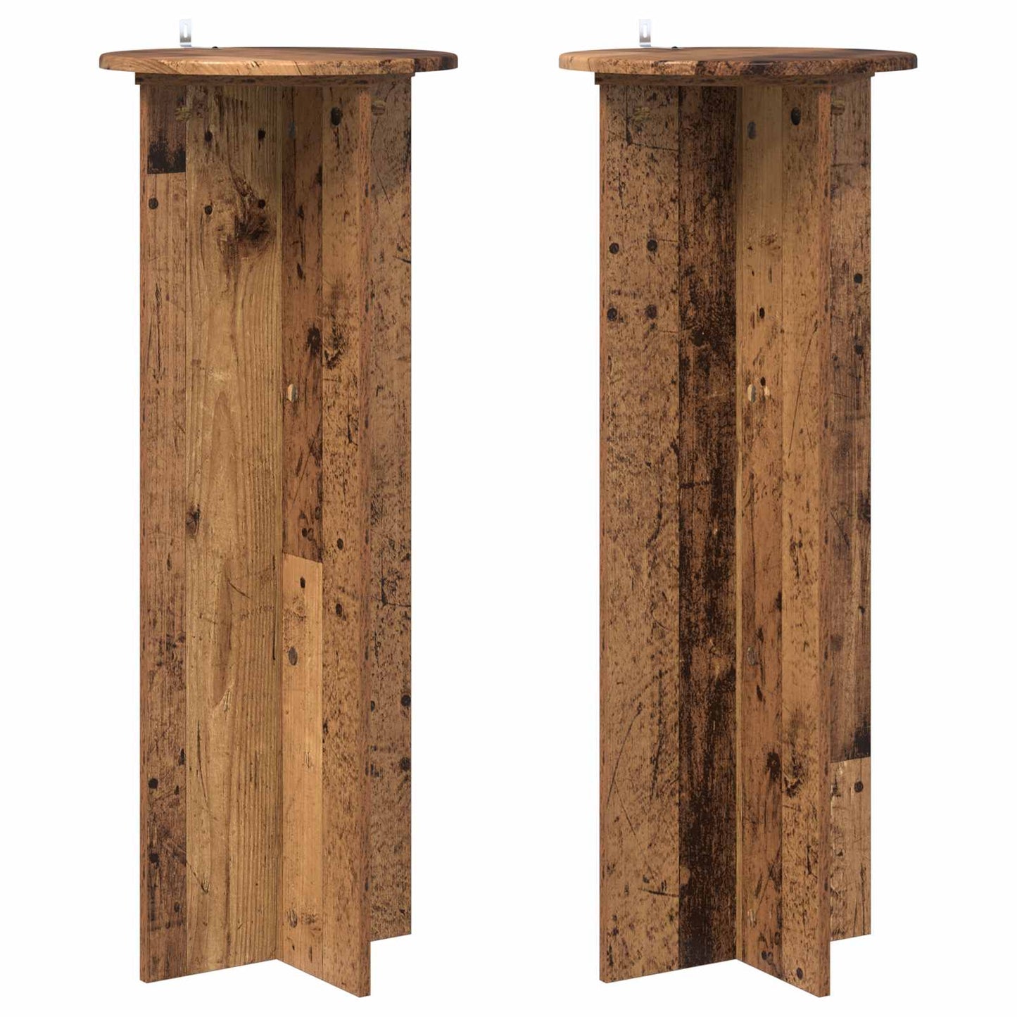 Planteholder 2 stk. Gammelt træ Ø40 x 100 cm Konstrueret træ