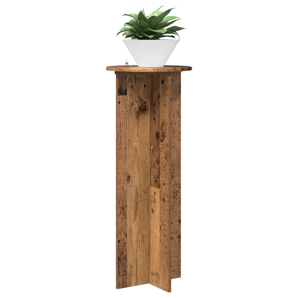 Planteholder 2 stk. Gammelt træ Ø40 x 100 cm Konstrueret træ