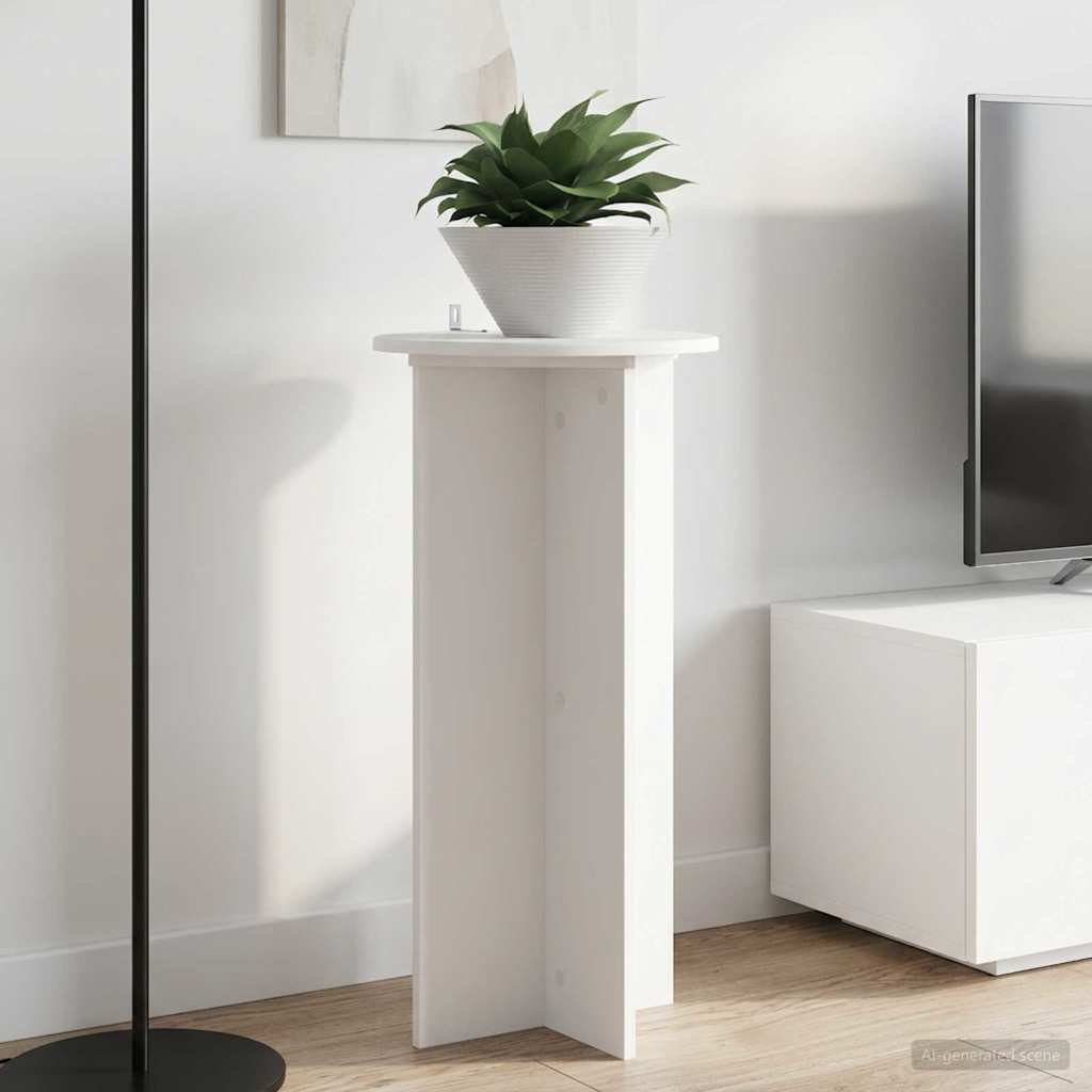 Planteholder 2 stk. Hvid Ø40 x 80 cm Konstrueret træ