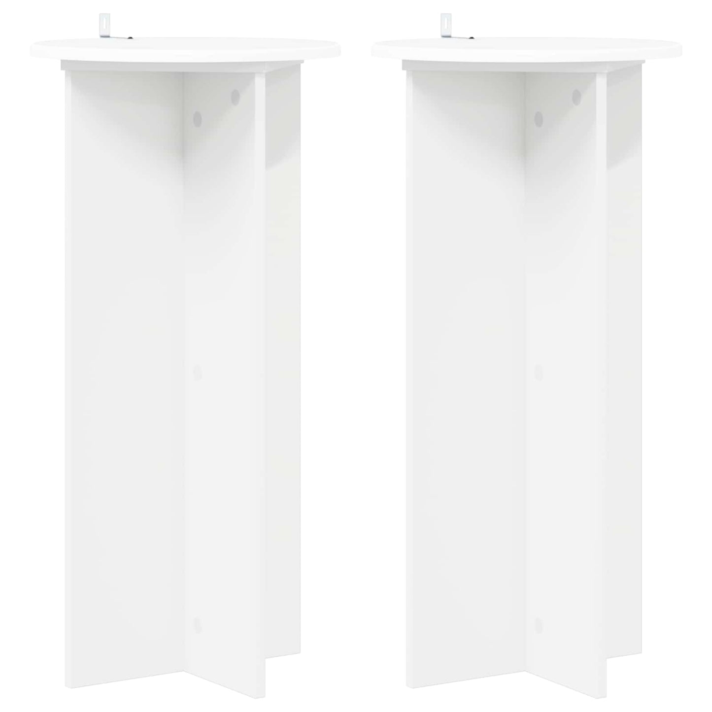 Planteholder 2 stk. Hvid Ø40 x 80 cm Konstrueret træ