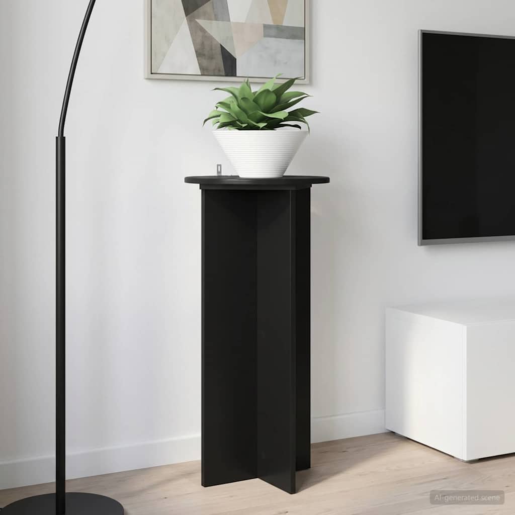 Planteholder 2 stk. Sort 40 x 40 x 80 cm Konstrueret træ