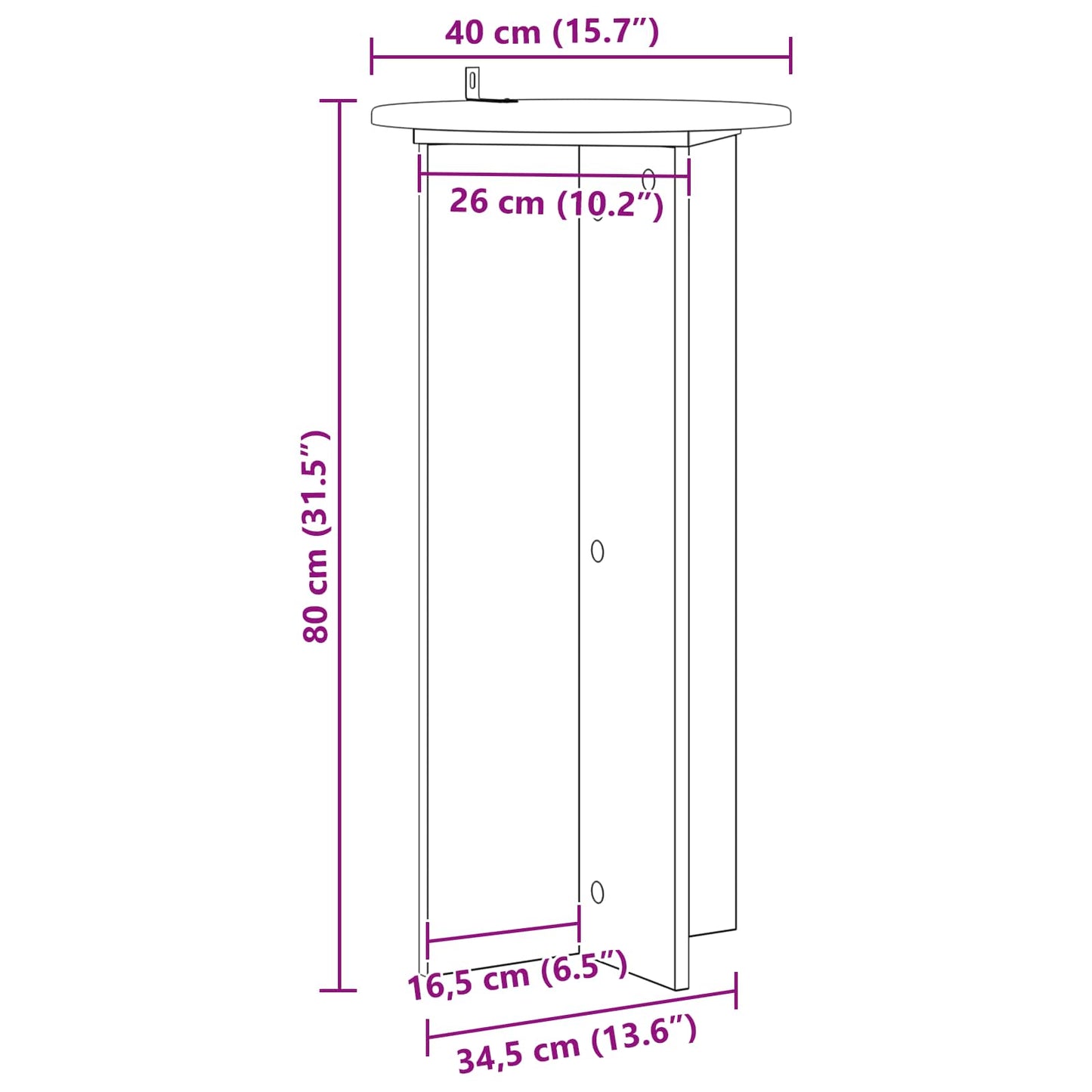 Planteholder 2 stk. Sort 40 x 40 x 80 cm Konstrueret træ