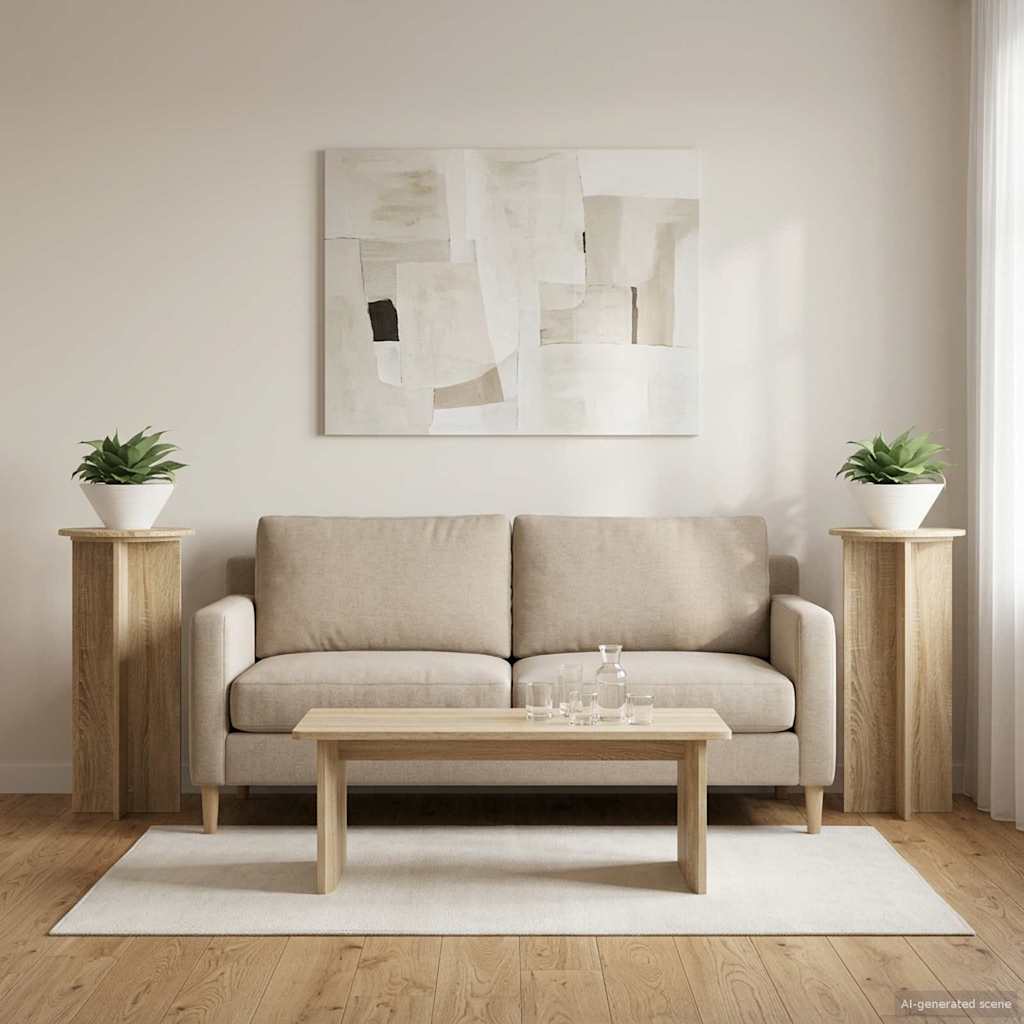 Planteholder 2 stk. Sonoma-eg 40 x 40 x 80 cm Konstrueret træ