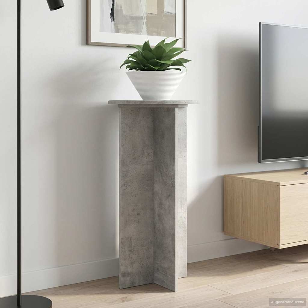 Planteholder 2 stk. Betongrå 40 x 40 x 80 cm Konstrueret træ