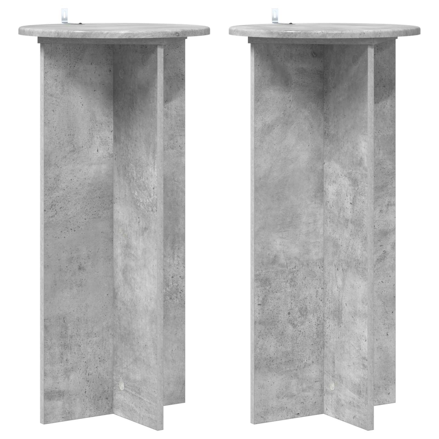 Planteholder 2 stk. Betongrå 40 x 40 x 80 cm Konstrueret træ
