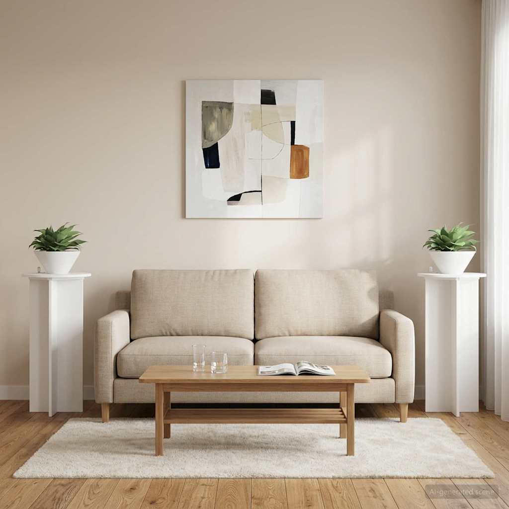 Planteholder 2 stk. Hvid højglans 40 x 40 x 80 cm