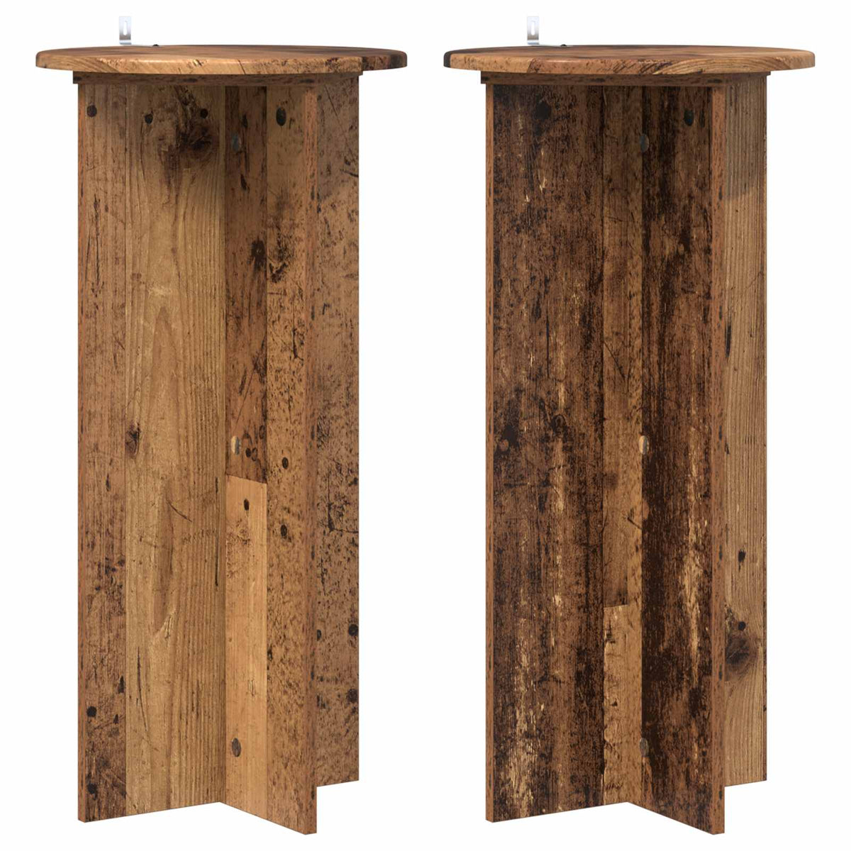 Planteholder 2 stk. Gammelt træ 40 x 40 x 80 cm Konstrueret træ