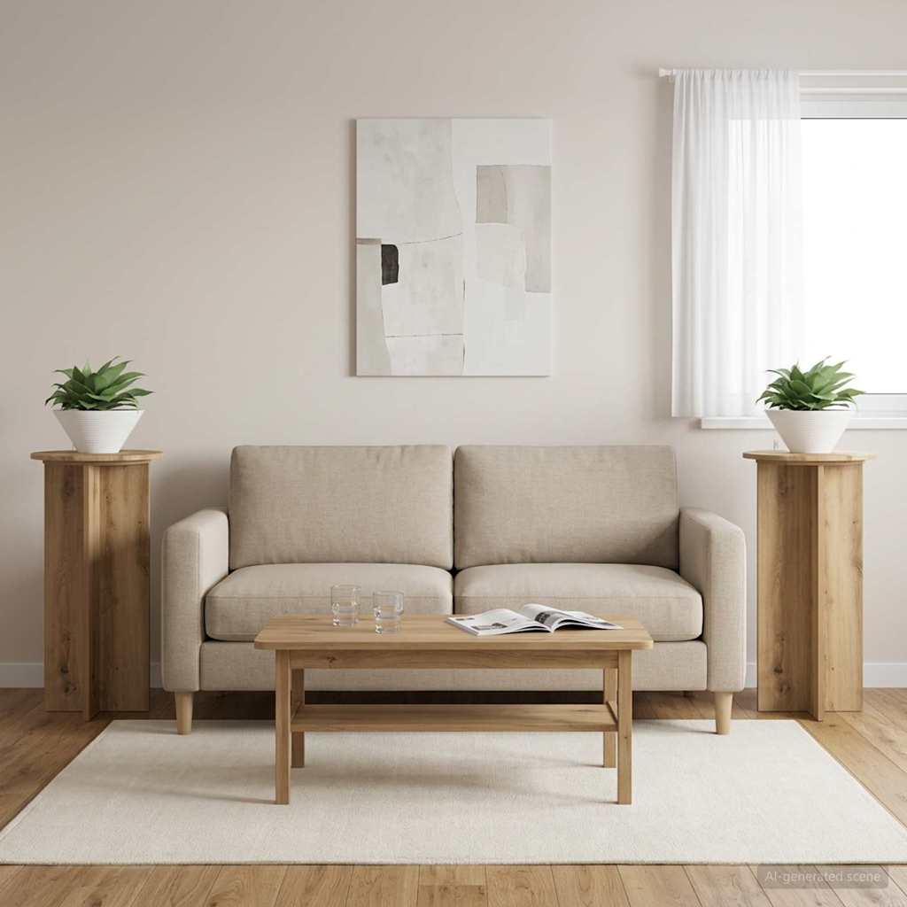 Planteholder 2 stk. Artisan-eg 40 x 40 x 80 cm Konstrueret træ