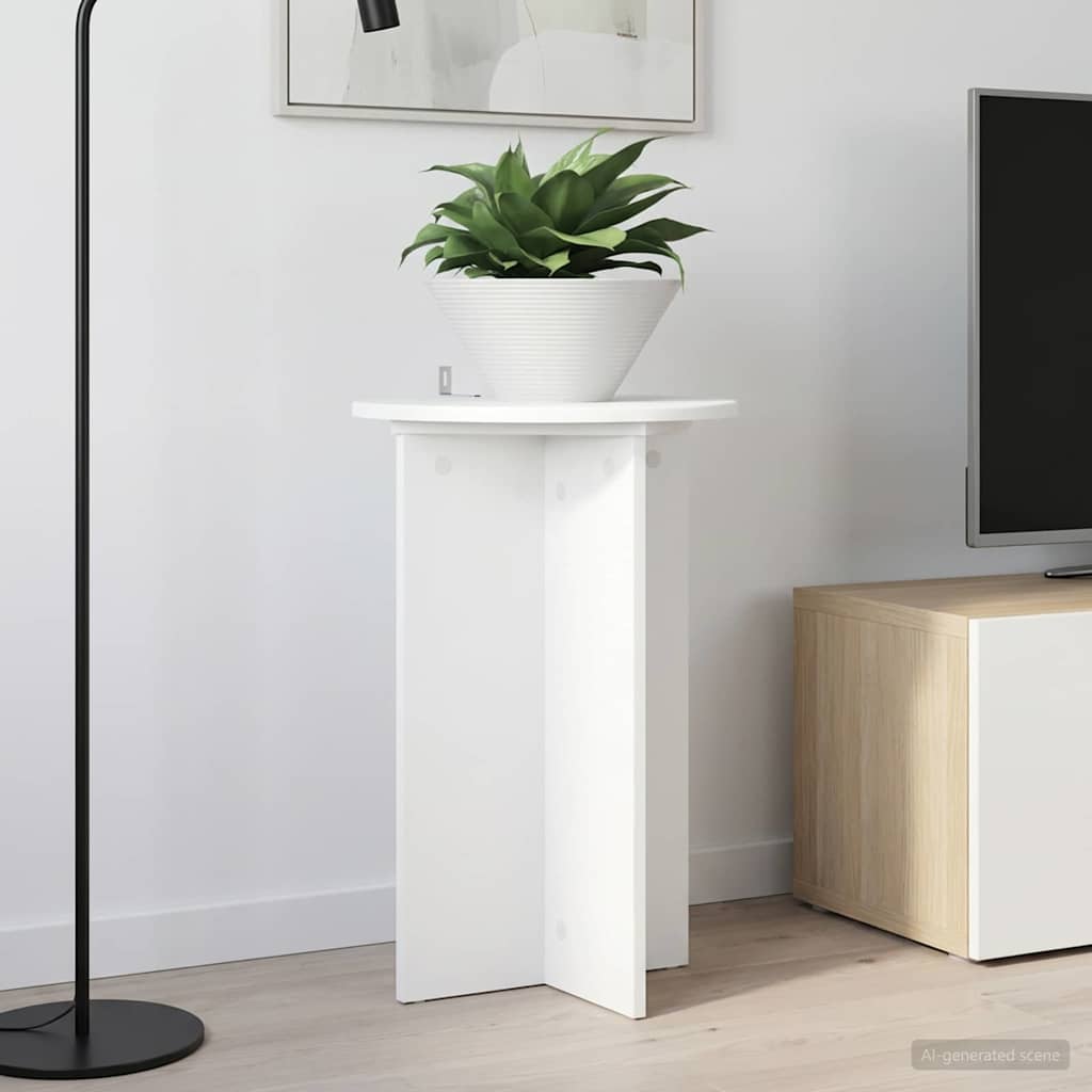 Planteholder 2 stk. Hvid Ø40 x 60 cm Konstrueret træ