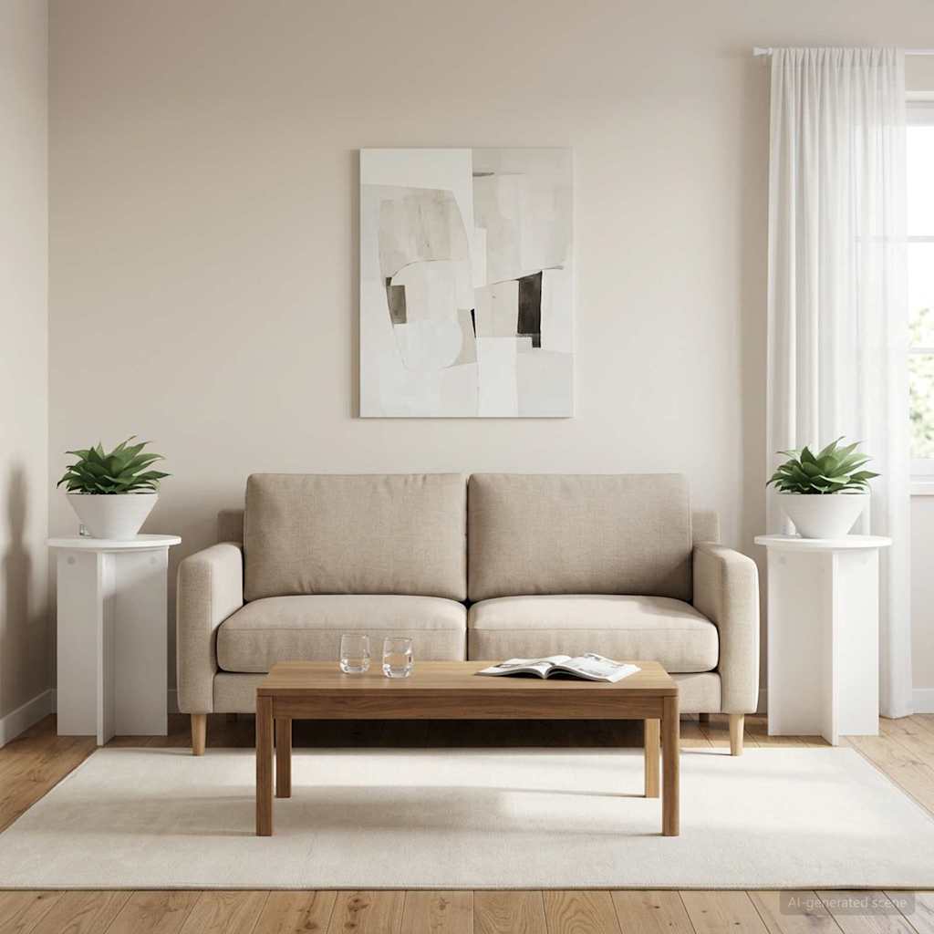 Planteholder 2 stk. Hvid Ø40 x 60 cm Konstrueret træ