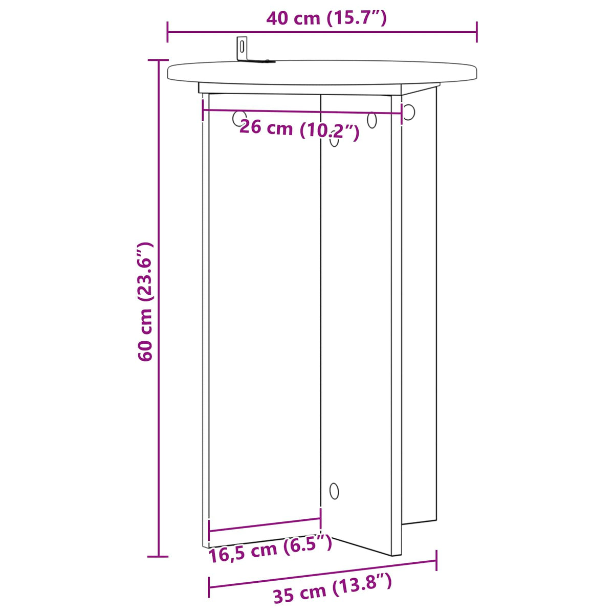 Planteholder 2 stk. Sonoma-eg Ø40 x 60 cm Konstrueret træ
