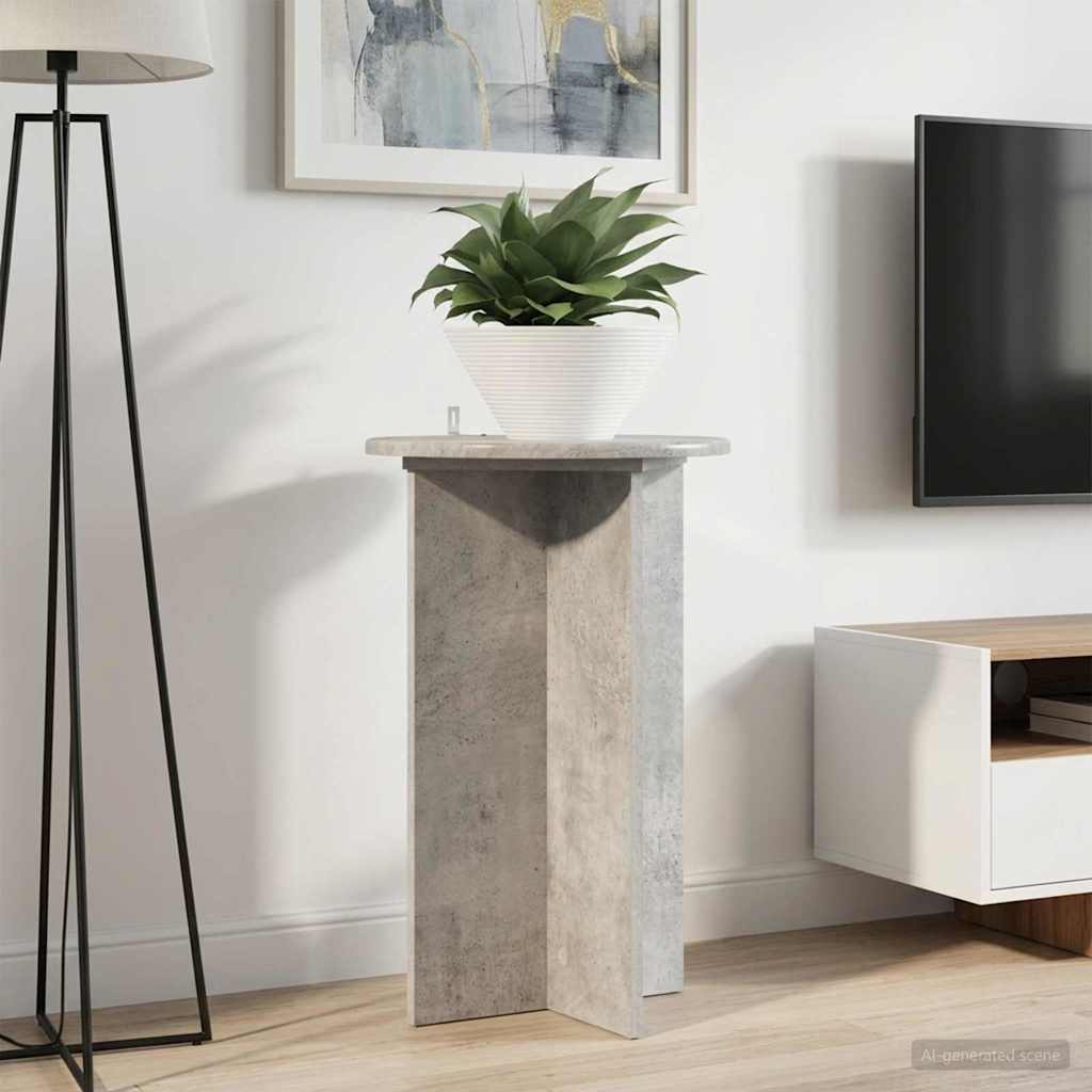 Planteholder 2 stk. Betongrå Ø40 x 60 cm Konstrueret træ