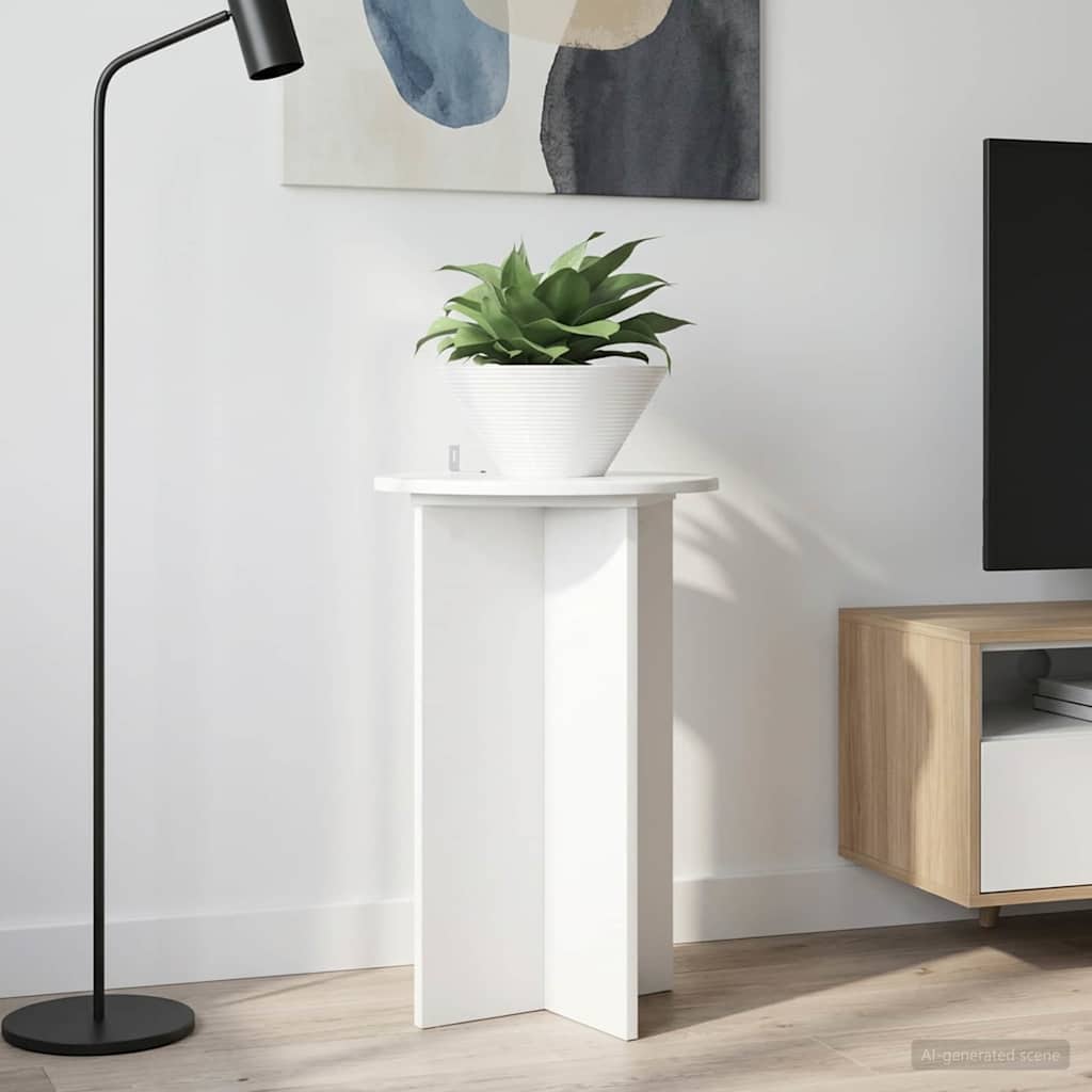 Planteholder 2 stk. Hvid højglans Ø40 x 60 cm Konstrueret træ
