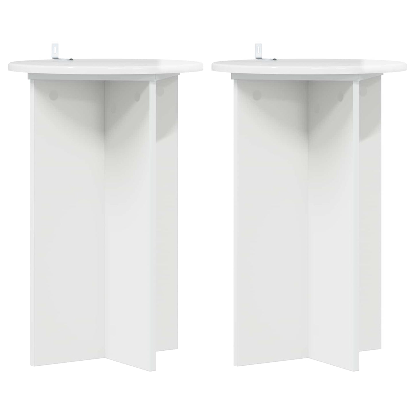 Planteholder 2 stk. Hvid højglans Ø40 x 60 cm Konstrueret træ