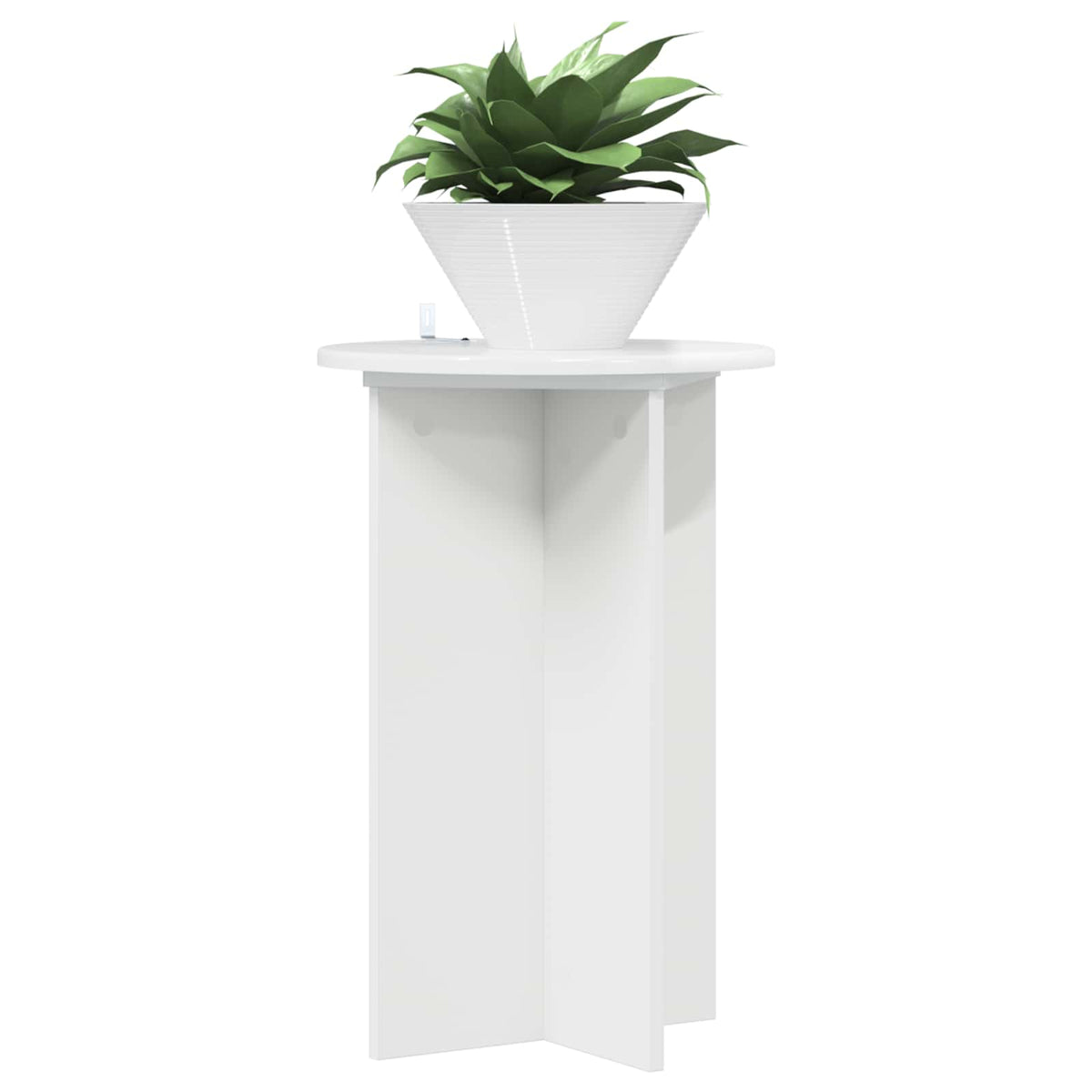 Planteholder 2 stk. Hvid højglans Ø40 x 60 cm Konstrueret træ