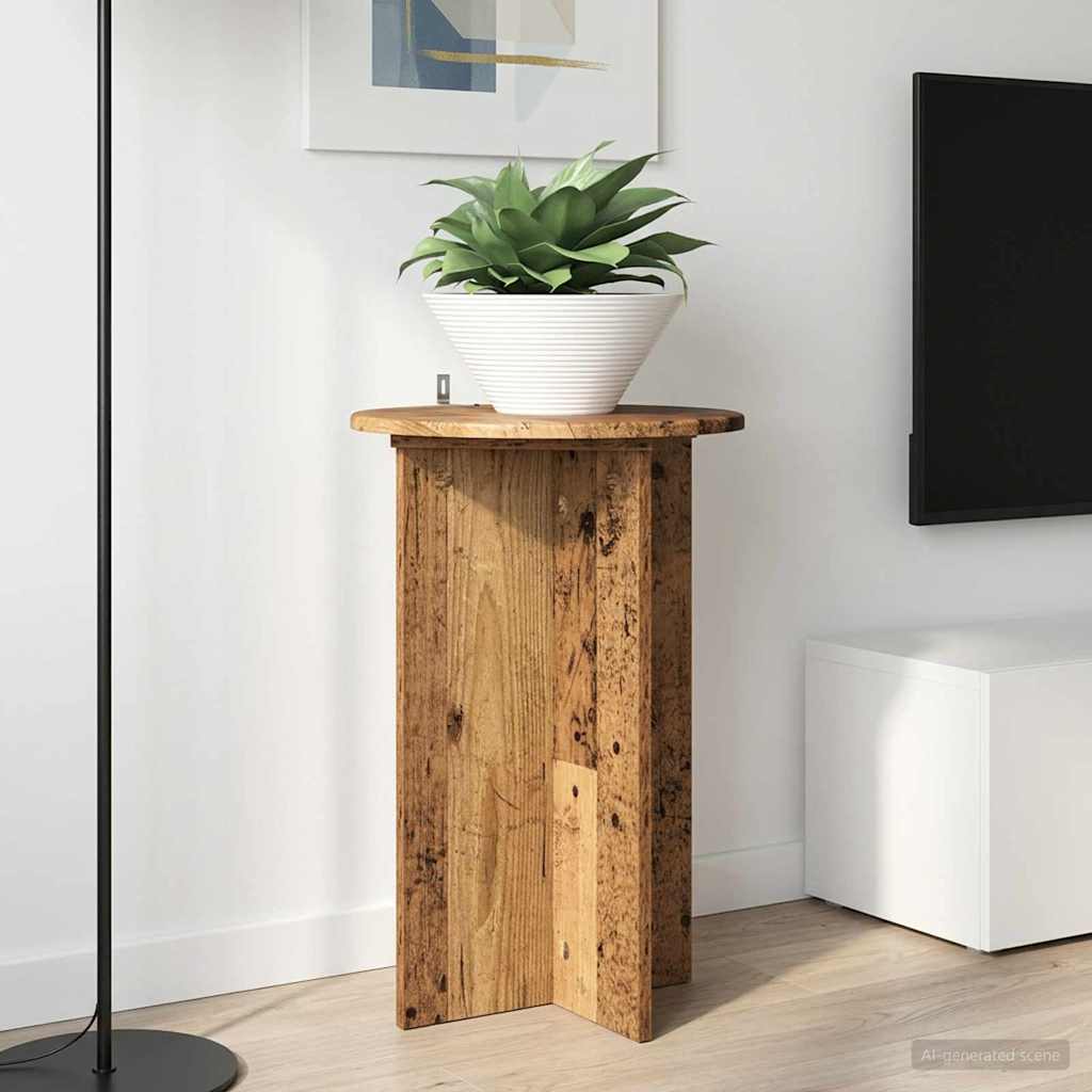 Planteholder 2 stk. Gammelt træ Ø40 x 60 cm Konstrueret træ