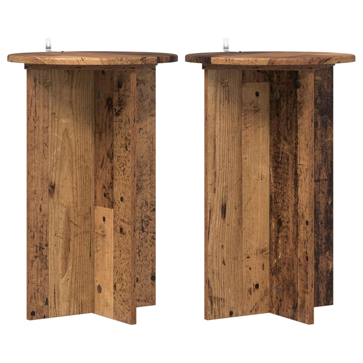 Planteholder 2 stk. Gammelt træ Ø40 x 60 cm Konstrueret træ