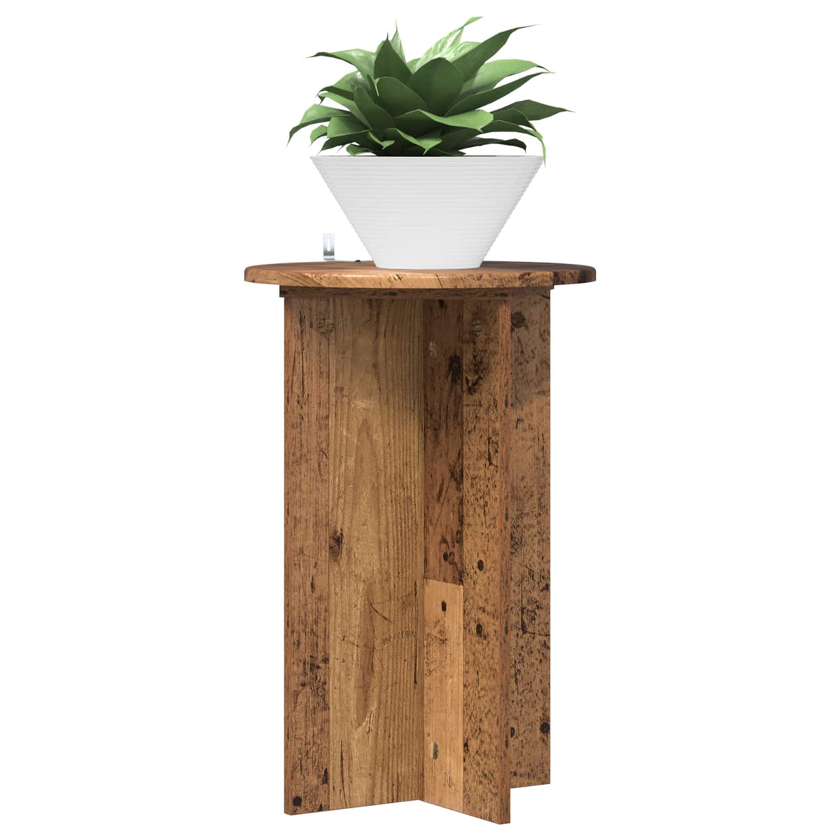 Planteholder 2 stk. Gammelt træ Ø40 x 60 cm Konstrueret træ