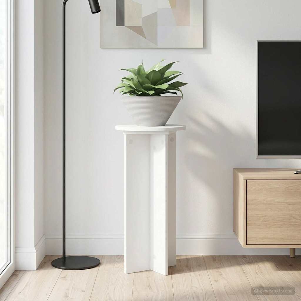 Planteholder 2 stk. Hvid Ø29,5 x 60 cm Konstrueret træ