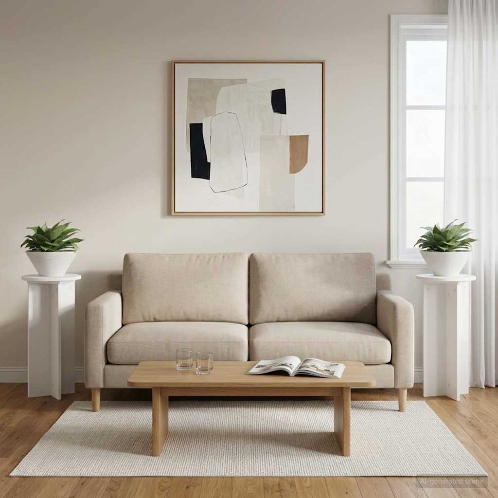 Planteholder 2 stk. Hvid Ø29,5 x 60 cm Konstrueret træ