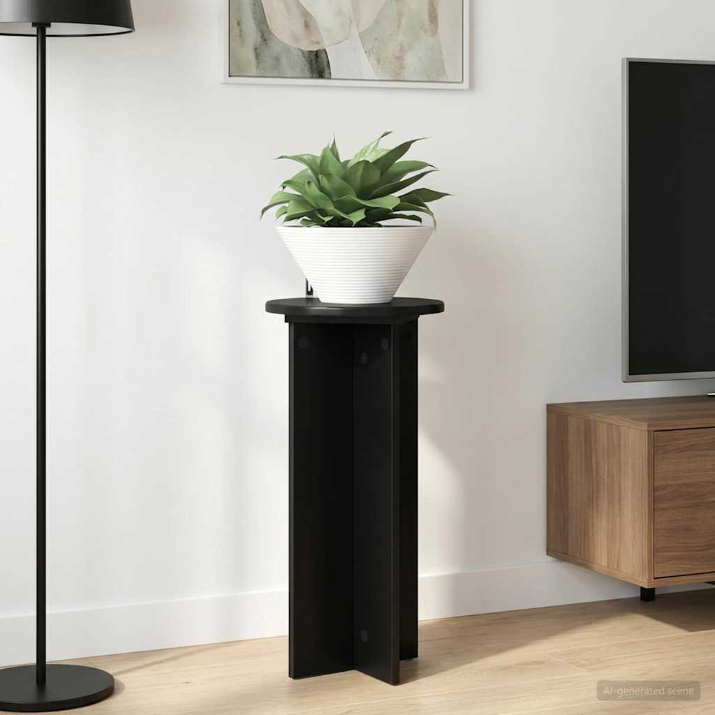 Planteholder 2 stk. Sort 29,5 x 29,5 x 60 cm Konstrueret træ