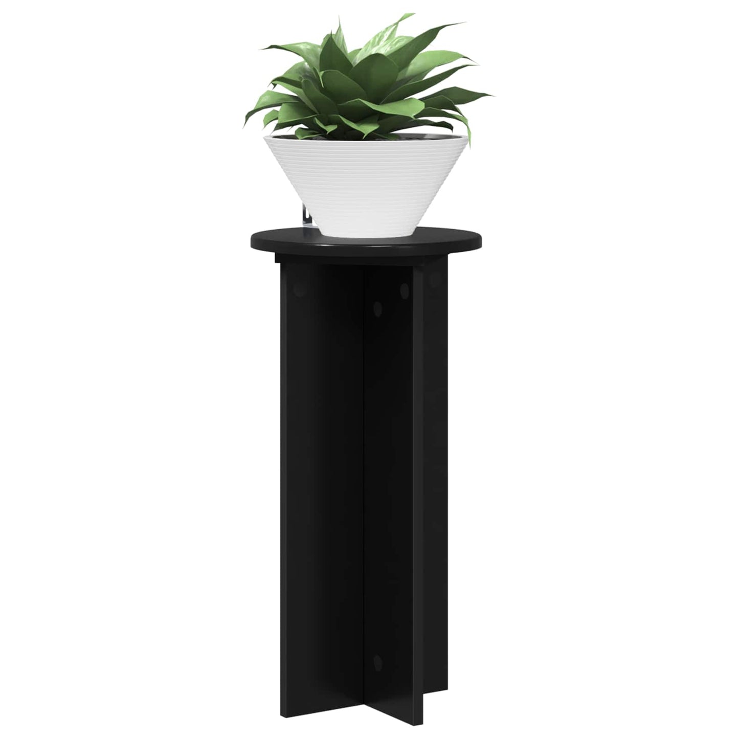 Planteholder 2 stk. Sort 29,5 x 29,5 x 60 cm Konstrueret træ