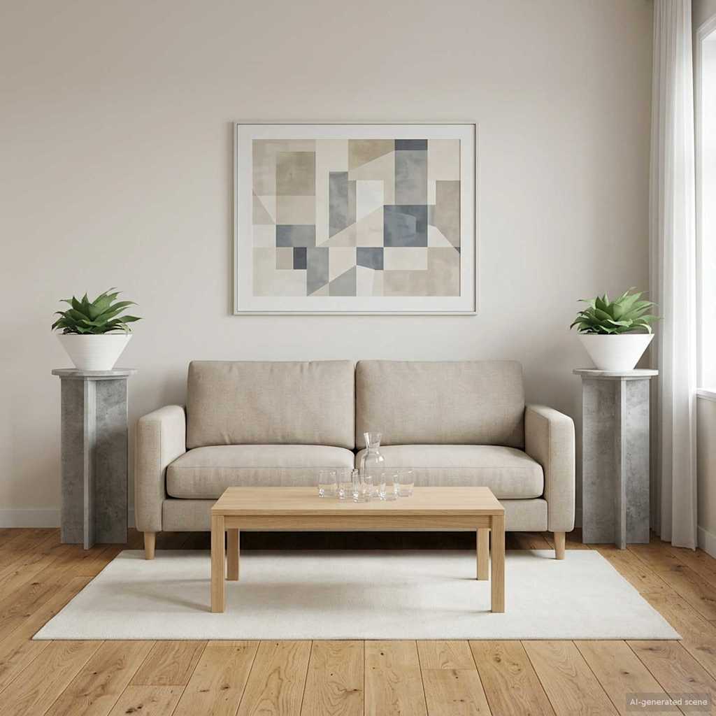 Planteholder 2 stk. Betongrå 29,5 x 29,5 x 60 cm