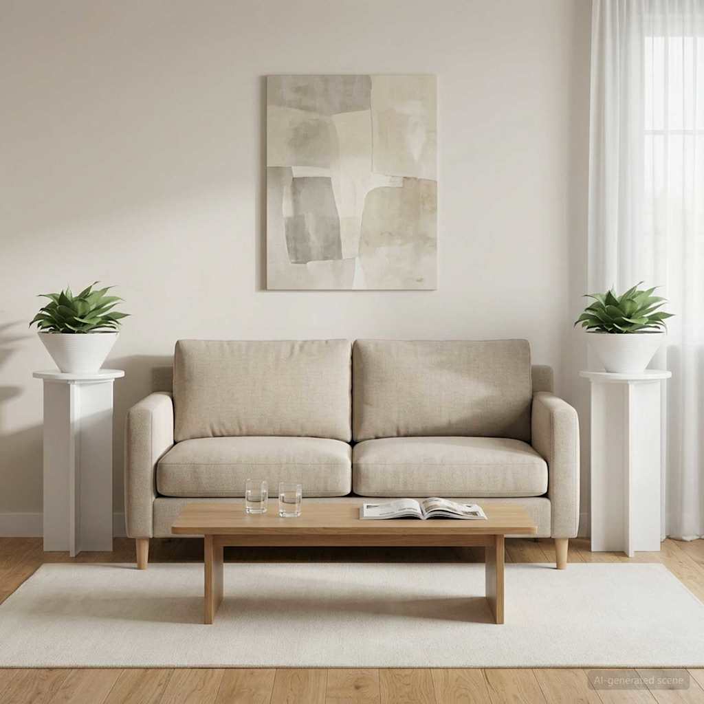 Planteholder 2 stk. Hvid højglans 29,5 x 29,5 x 60 cm