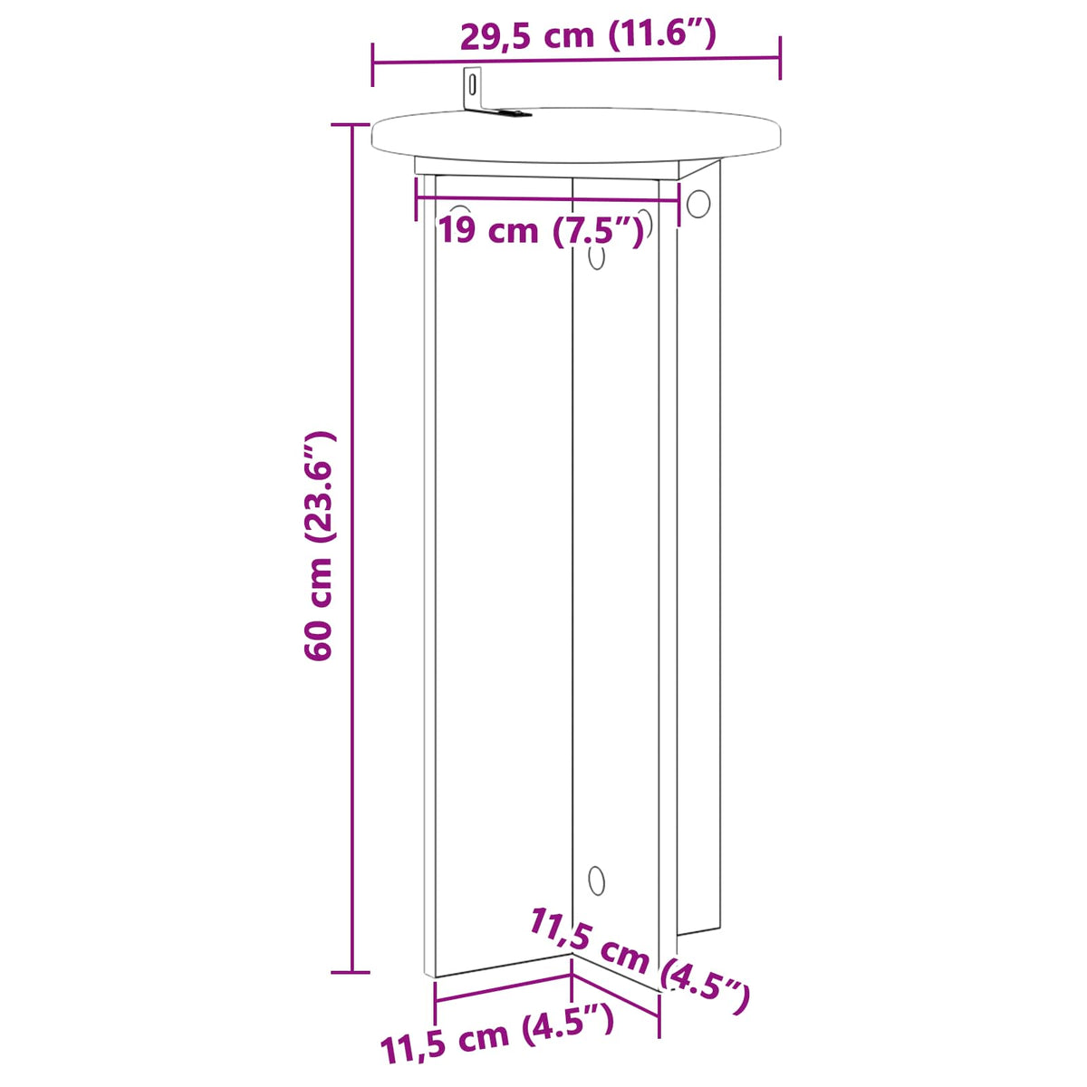 Planteholder 2 stk. Gammelt træ 29,5 x 29,5 x 60 cm