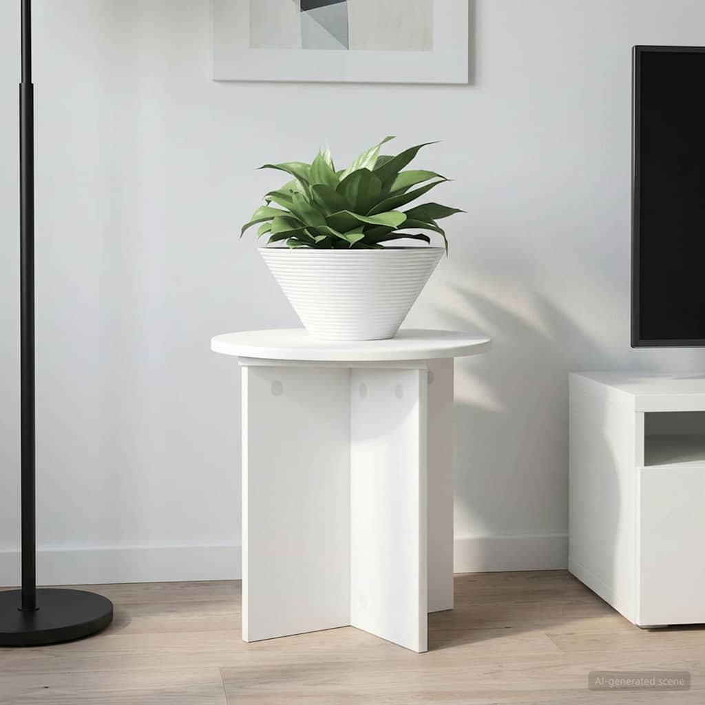Planteholder 2 stk. Hvid Ø40 x 40 cm Konstrueret træ
