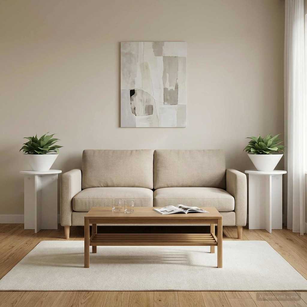 Planteholder 2 stk. Hvid Ø40 x 40 cm Konstrueret træ