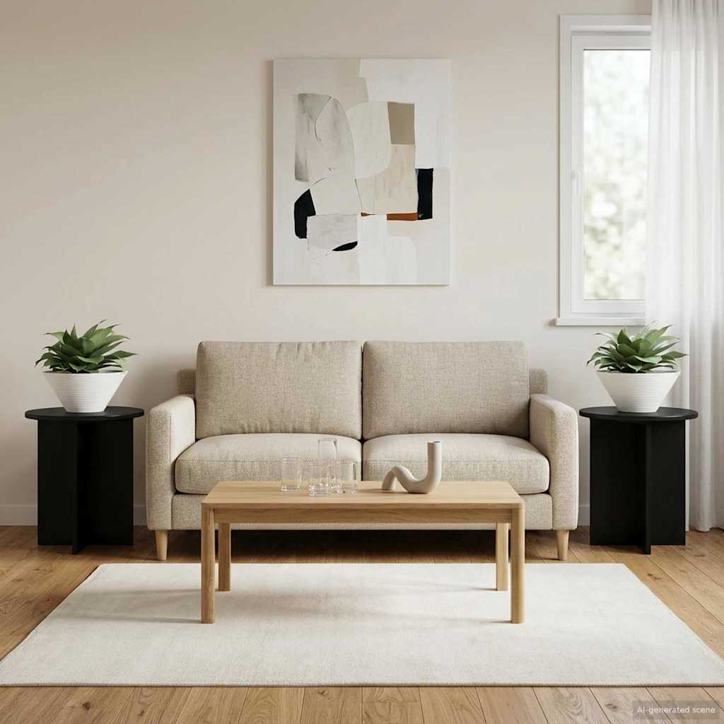 Planteholder 2 stk. Sort 40 x 40 x 40 cm Konstrueret træ