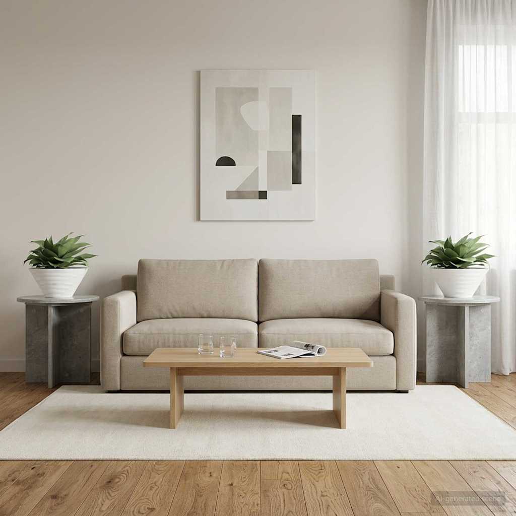 Planteholder 2 stk. Betongrå 40 x 40 x 40 cm Konstrueret træ