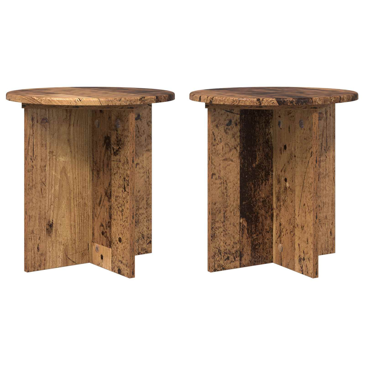 Planteholder 2 stk. Gammelt træ 40 x 40 x 40 cm Konstrueret træ