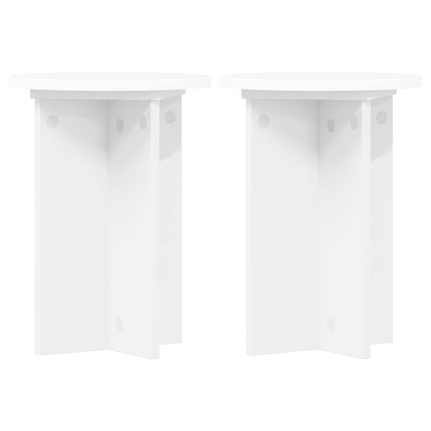 Planteholder 2 stk. Hvid Ø29,5 x 40 cm Konstrueret træ
