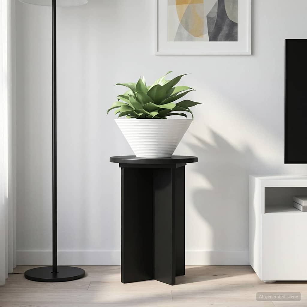 Planteholder 2 stk. Sort Ø29,5 x 40 cm Konstrueret træ