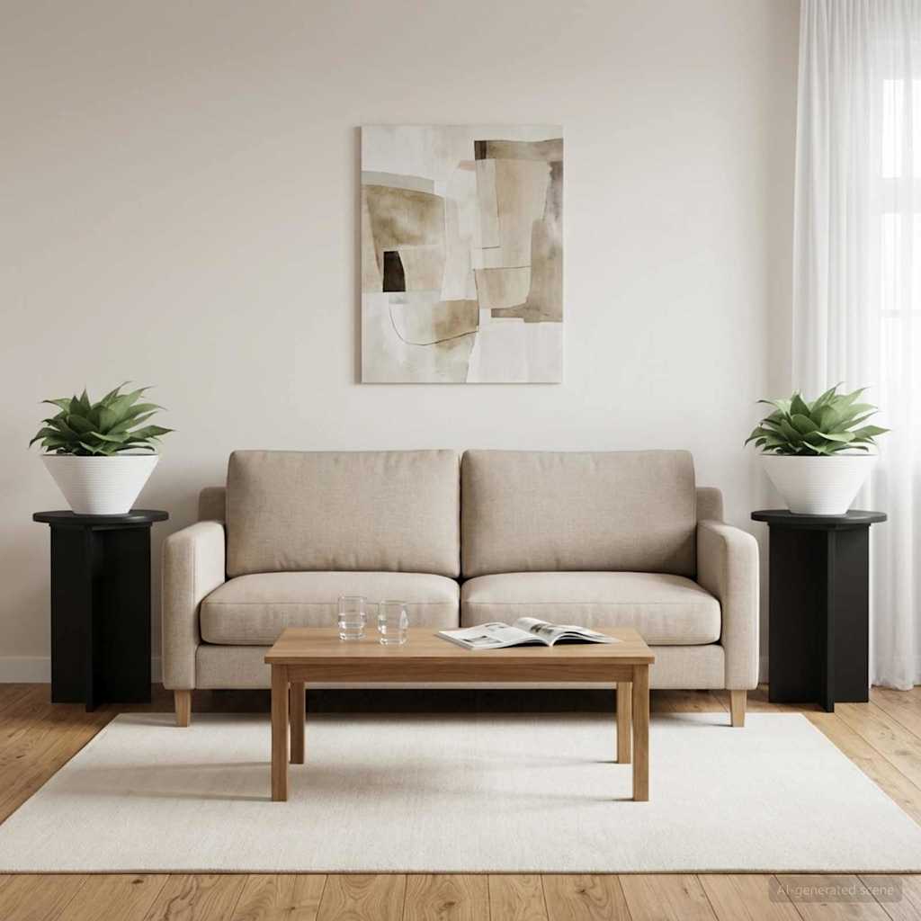 Planteholder 2 stk. Sort Ø29,5 x 40 cm Konstrueret træ