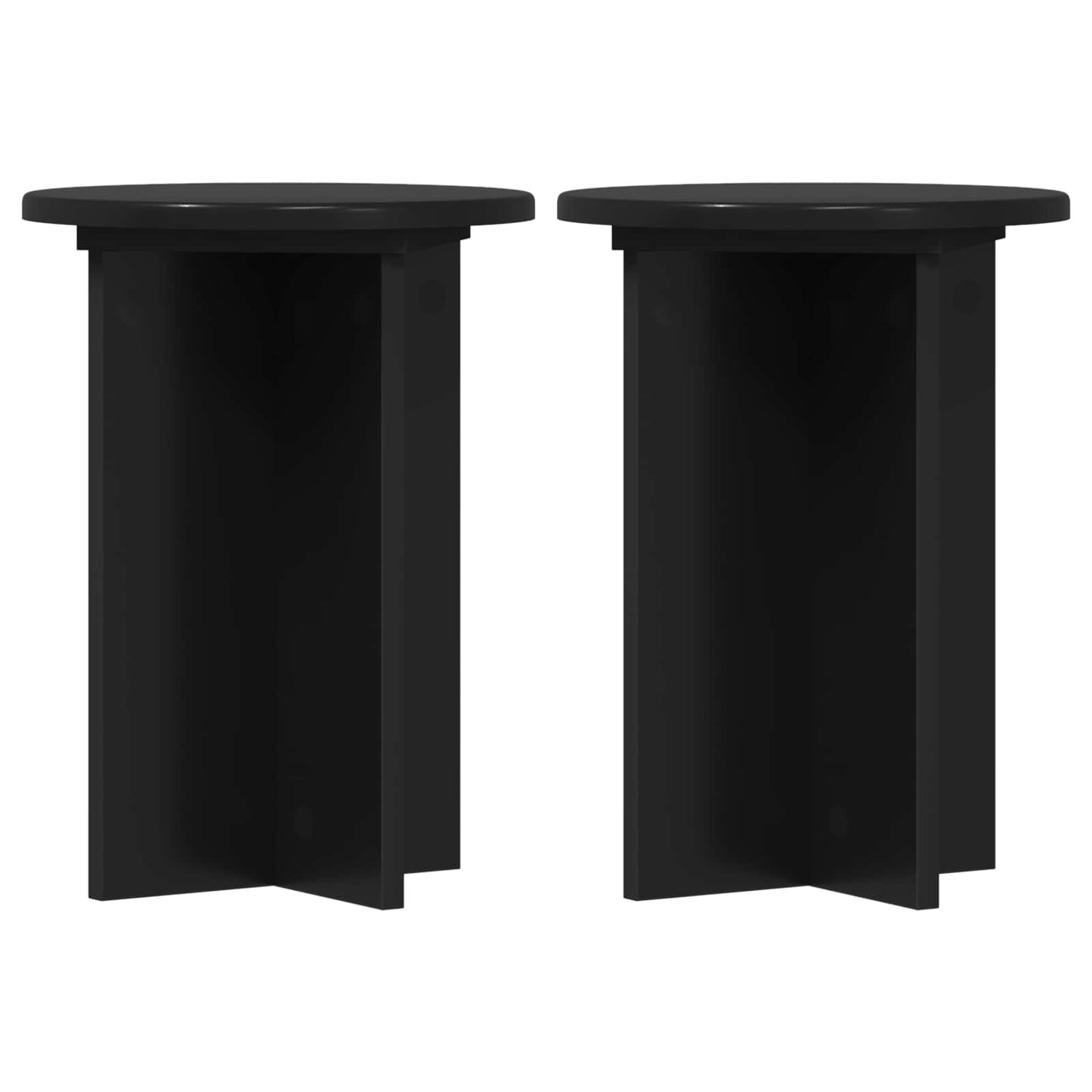 Planteholder 2 stk. Sort Ø29,5 x 40 cm Konstrueret træ