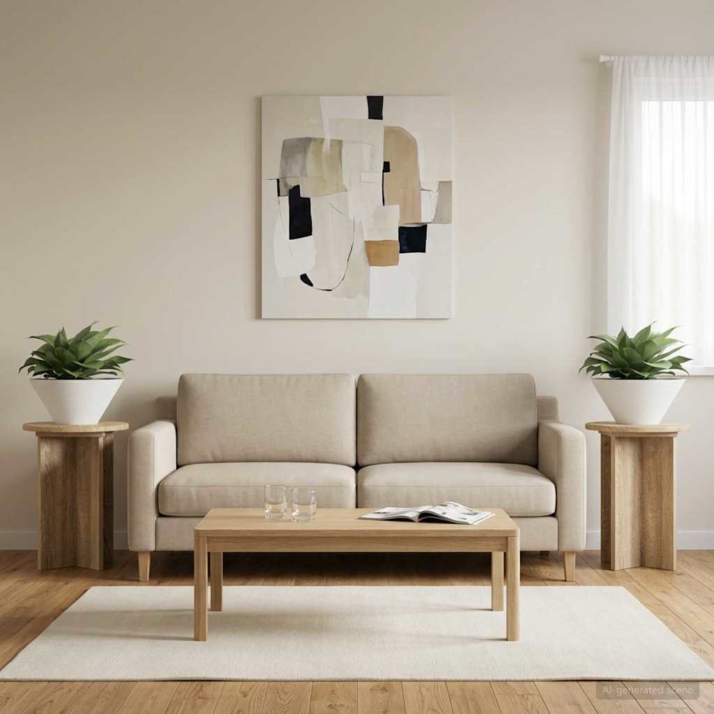 Planteholder 2 stk. Sonoma-eg Ø29,5 x 40 cm Konstrueret træ