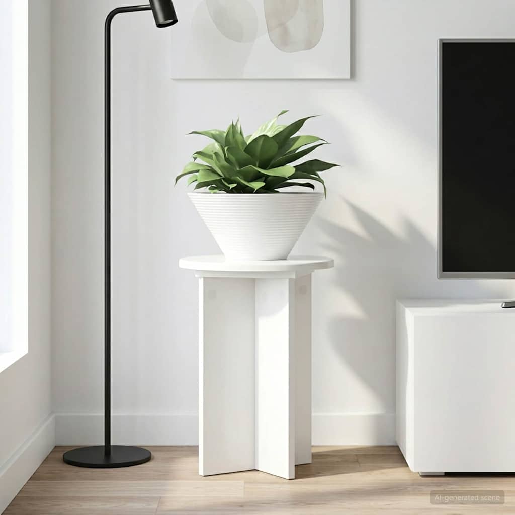 Planteholder 2 stk. Hvid højglans Ø29,5 x 40 cm Konstrueret træ