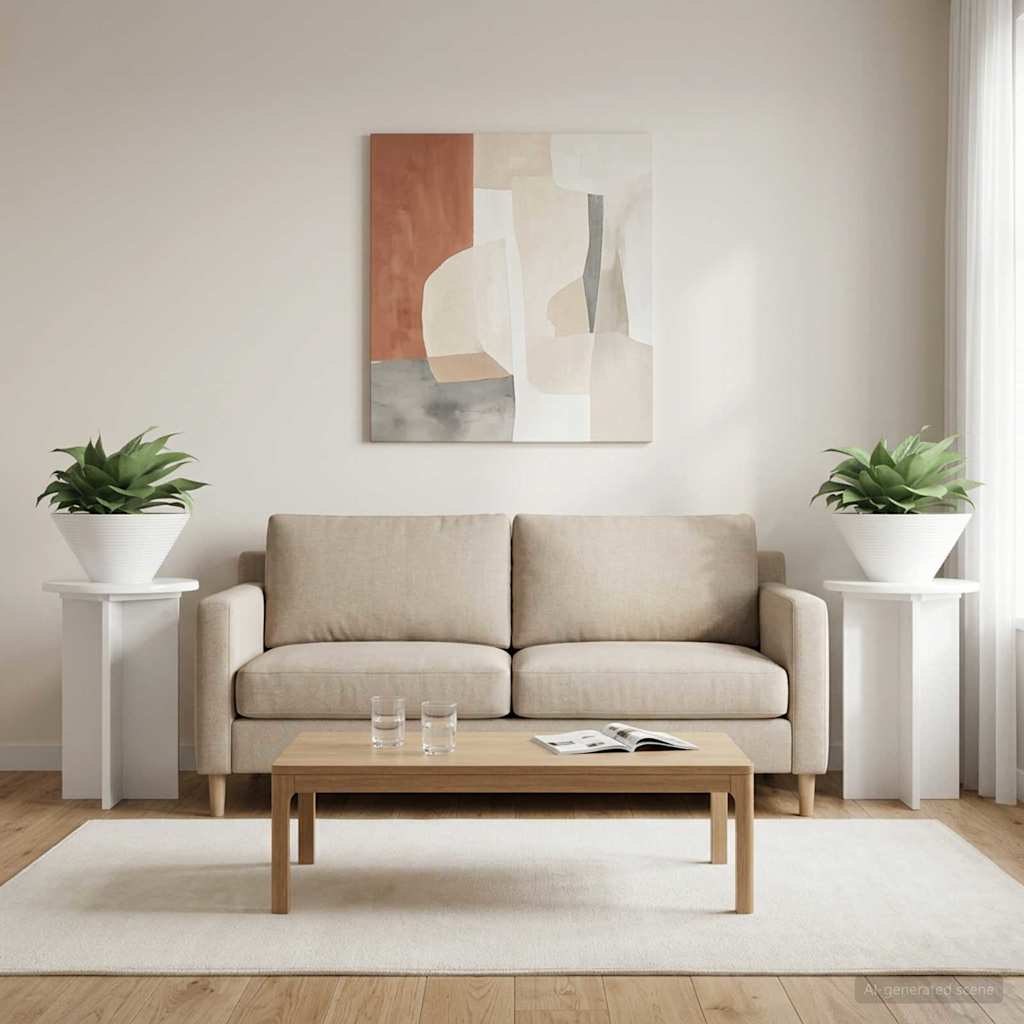 Planteholder 2 stk. Hvid højglans Ø29,5 x 40 cm Konstrueret træ