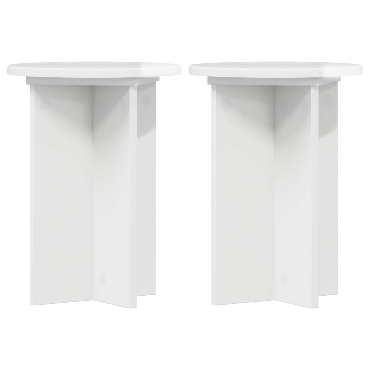 Planteholder 2 stk. Hvid højglans Ø29,5 x 40 cm Konstrueret træ